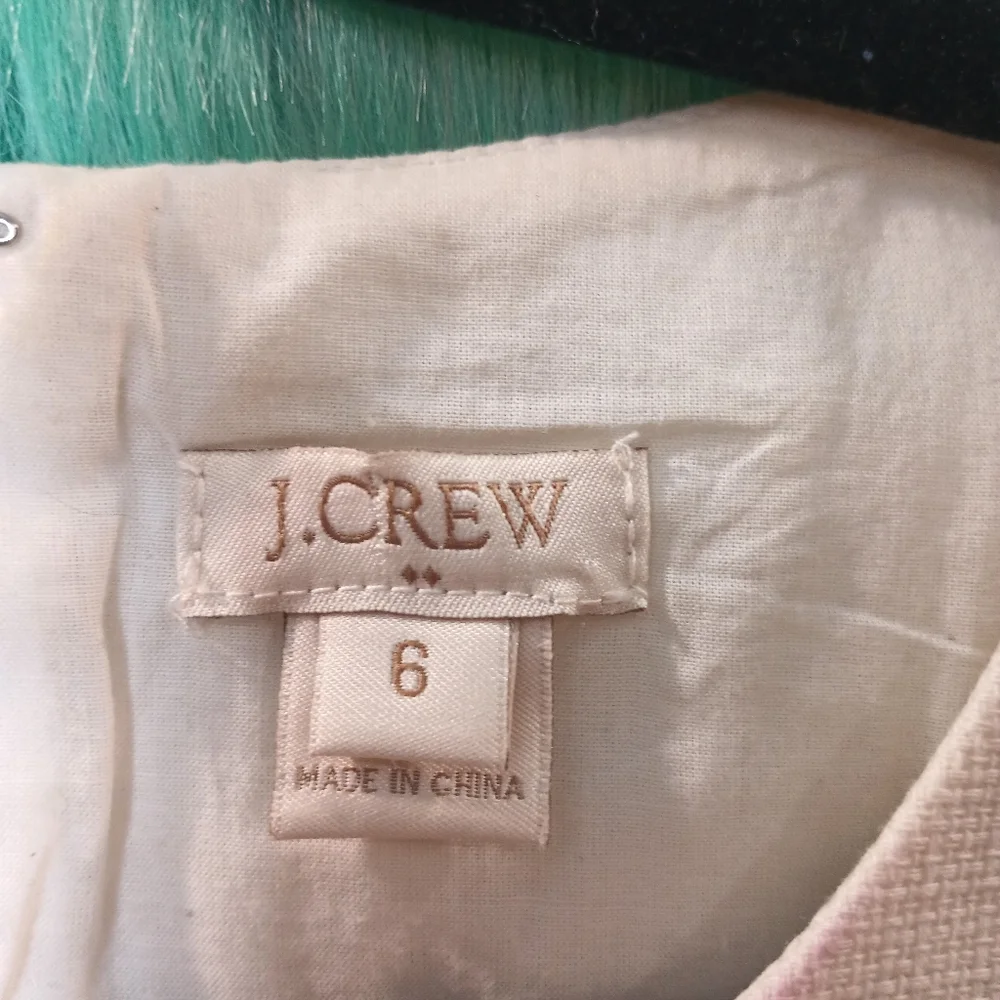 J Crew White and Navy Blue Pattern Sleeveless Back Zip Dress Size 6 - Picture 9 of 9